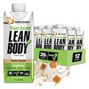 Lean Body Ready-to-Drink, Plant-Based Vegan Vanilla Caramel Protein Shake, 30g Protein, inga konstgjorda smaker, sötningsmedel eller färger, icke GMO, Gluten Free, Premium Pea & Rice Blend (Pack of 12)