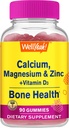 Calcium, Magnesium, Zinc + Vitamin D3 Gummies by WellYeah | Bone, Muscle and Nerve Health Support, Immune Support | for Men and Women | Gluten Free, Non GMO | Raspberry Flavor | 90 Count