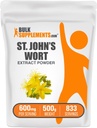 BulkSupplements.com St John's Wort Extract - St Johns Wort Supplement, Herbal Supplement för humör - Vegan & Gluten Free, 600mg per servering, 500g (1.1 lbs) (Pack of 1)