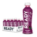 Ready® Protein Water – 20g Whey Protein Isolate, Zero Sugar, Low-Calorie Sports Drink för Hydration & Recovery – Electrolytes, Essential Amino Acids – Black Cherry, 16,9 fl oz Bottles (12-Pack)