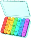 Pill Organizer 3 gånger om dagen, Weekly Pill Organizer 3x per dag, Pill Box 7 Day, Daily Pill Box Organizer, Travel Container Pill Cases Organizers 7 Day, Medicine Organizer för att hålla vitaminer och medicinering