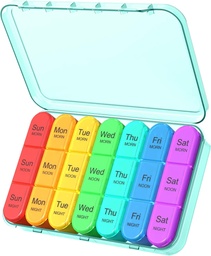 Pill Organizer 3 gånger om dagen, Weekly Pill Organizer 3x per dag, Pill Box 7 Day, Daily Pill Box Organizer, Travel Container Pill Cases Organizers 7 Day, Medicine Organizer för att hålla vitaminer och medicinering