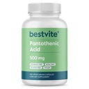 BESTVITE Pantothenic Acid 500mg (Vitamin B5) (240 vegetariska kapslar) - Inga Stearates - No Gelatin - Ingen kalciumsilikat - Vegan - Non GMO - Glutenfri