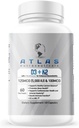 Atlas Nutraceuticals-Vitamin D3+K2- Vitamin D3 5000IU Plus K2, 2 i 1 Formel, MK7 Vitamin K2, 60 kapslar, Immun Vitamin Complex