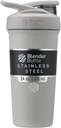 BlenderBottle Sport isolerade rostfritt stål Shaker Bottle med Wire Whisk, 24-Ounce, Grey - Protein Shakes & Hydration för idrottare & Fitness Entusiaster, Easy Mixing, håller Drinks Cold, Lockable Lid