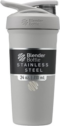 BlenderBottle Sport isolerade rostfritt stål Shaker Bottle med Wire Whisk, 24-Ounce, Grey - Protein Shakes & Hydration för idrottare & Fitness Entusiaster, Easy Mixing, håller Drinks Cold, Lockable Lid