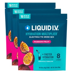 Flytande I.V.® Hydration Multiplier - Passion Fruit | Electrolyte Powder Drink Mix | 3 Pack (48 portioner)