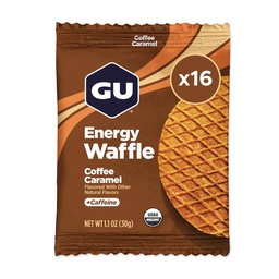 GU Energy Stroopwafel Caramel Coffee Sports Nutrition Waffle, koffein ingår och Kosher Dairy, On-The-Go Energy för alla träningspass, 16 Count