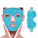 ZNÖCUETÖD Cooling Ice Face Eye Mask för att minska Puffiness, Bags Under Eyes,Sinus,Redness,Pain Relief,Dark Circles, Migraine,Hot/Cold Pack med Soft Plush Backing (Blue(1* Eye Mask+1*Face Mask))