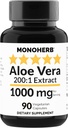 MONOHERB Aloe Vera 1000 mg - 200x extrakt - 90 kapslar