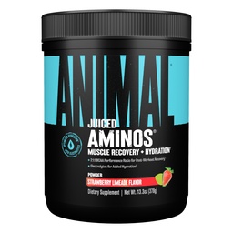 Animal Juiced Aminosyror - BCAA Powder EAA Matrix Plus Hydration med Electrolytes och Sea Salt Anytime Recovery and Improved Performance, Strawberry Limeade Flavor, 30 Servings