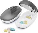 TookMag Pill Cutter Splitter för små och små piller, Pill Cutter för små eller stora piller, Pill Splitter med rostfritt stålskärning Blade, svart