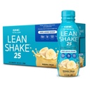 GNC Lean Shake 25 Protein Shake, kliniskt bevisad vikthantering, måltidsersättning, 25g protein med noll tillagd socker, redo att dricka, Banana Cream, Pack 12