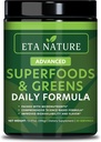 50 Super Greens Powder - Greens Superfood Powder with Fruits and Vegetables Supplements - Supergreens Green Powder for Energy, Digestion, Vitality & Immunity - 30 Servings Vegan and Non-GMO