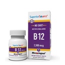 Superior Source No Shot Vitamin B12 Methylcobalamin 2 500 mcg, Quick Dissolve MicroLingual Tablets, 90 Count, Active Form of B12, Stöder Energiproduktion, Nervous System Support, Non-GMO