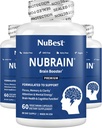 NuBrain - Avancerad hjärnbooster - Förbättra minnet, fokus och klarhet med vitamin B6, Ginkgo Biloba, Bacopa Monnieri & More - Brain Supplement för män och kvinnor - 3 Pack | 3 månaders leverans