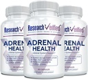 Forskning Verified Adrenal Support - 180 kapslar - Stöd Adrenal Gland Funktion, Boost Energy, Balance Cortisol - Mushrooms, B Vitaminer, Bioflavonoider, BioPerine