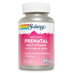 En gång daglig prenatal multivitamin med DHA & Iron, prenatala vitaminer och mineraler för förväntade mammor, Easy Morning Herbal Blend & Whole Food Base, Lab Verified, 90 portioner, 90 VegCaps