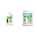 Vega Protein och Greens Protein Powder, Chocolate & Original Protein Powder, Creamy Vanilla Plant Based Protein Drink Mix för vatten, mjölk och smoothies, 32.5 oz