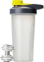 Mr Pen- Shaker Bottles för proteinblandningar med Twist Cap, 28 oz, Gray / Yellow, Protein Shaker Bottle med Wire Whisk Ball