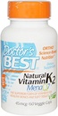 Doktorns bästa naturliga vitamin K2 Mk-7 med Menaq7 45 Mcg 60 Veg Caps