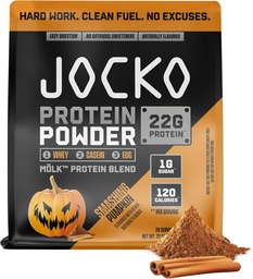 Jocko Mölk Whey Protein Powder - Keto, Probiotics, Grass Fed, Digestive Enzymes, Amino Acids, Sugar Free Monk Fruit Blend - Stöder Muscle Recovery and Growth (Pumpkin New)