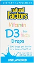 Naturliga faktorer, vitamin D3 Drops 400 IE (10 mcg) för barn, stöder starka ben och immunfunktion, 0,5 fl oz, 0,5 Oz
