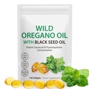 Olja av Oregano med Black Seed Oil, 6000mg Oregano Oil Capsules Organic, av Oregano Supplement Capsules, naturliga antioxidanter, icke-GMO, Gluten Free, 120 Softgels