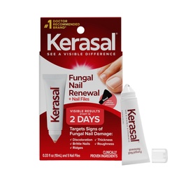Kerasal Nail Renewal and Nail File Combo Pack, Återställer Appearance of Discolored or Damaged Nails, 5 Heavy Duty Nail Files, 0,33 fl oz, Clear (Packaging May Vary)