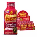 Vitamin Energy Immune+ Extra Strength Energy Shot Fruit Punch 12 Pack, 260mg Natural Caffeine, B-Vitaminer, Citicoline, Green Tea, Immunity & Focus Support, Zero Sugar, Gluten-Free 1,93 fl oz