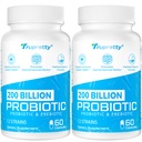 200 Billion Cfus 12 Strains Probiotic, with 3 Organic Prebiotics, Probiotics for Women Men, Daily Supplement for Immune, Gut, Digestive Health, Shelf Stable, Non GMO, 120 Caps (120-Days Supply)