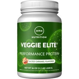MRM Nutrition Veggie Elite Performance Protein | Salted Caramel Flavored | Plant-Based Protein | Lätt att Digest | med BCAAs | Vegan + Gluten-Free | Kliniskt testad | Digestive enzymer | 30 portioner