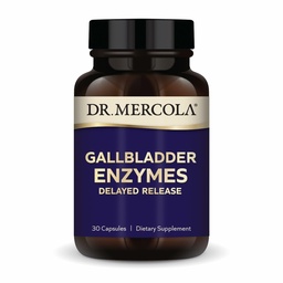 Dr Mercola Gallbladder Enzymes - Gallbladder & Digestive Health Support - Inkluderar Pancreatic Protease, Amylase & Lipase - Non-GMO, Gluten-Free & Soy-Free - 30 Försenade frisättningskapslar (30 portioner)