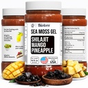 Biolore Wildcrafted Sea Moss Gel med Shilajit - Mango Pineapple 16 oz - smaksatt Sea Moss Gel med viktiga vitaminer och spårmineraler - Vegan Superfood - Made in USA, Gluten-Free, No Added Sugar