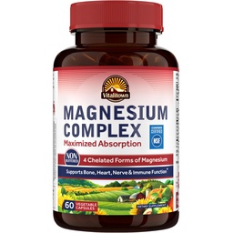 Vitalitown Magnesium Complex Supplement 500mg - Maximerad Absorption NSF Certified Chelated Magnesium Glycinate, Malate, Taurate & Citrate - Vegan Non-GMO för sömn, energi och hjärta 60 Caps