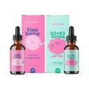 JoySpring Liquid Vitamin D3 med K2 - Immun Support och Zink Supplements för barn - Elderberry & Zink Liquid