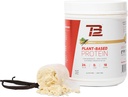 TB12 Plant Based Protein Powder, hållbart källad Pea Protein, Vanilla, Vegan, 1g Net Carb, Non-GMO, Dairy-Free, Sugar-Free (18 portioner / 1.26lbs)