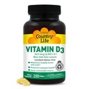 Country Life Vitamin D3 2500 IE - Icke-fisk härledd, High Potency Vitamin D3 för benstyrka, Immune Support & Calcium Absorption - Certified Gluten-Free, 200 Softgels