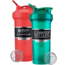 BlenderBottle Classic V2 Shaker Bottle Perfekt för Protein Shakes och Pre Workout, 28-Ounce (2 Pack), Red, Green