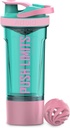 Artoid Mode Inspirational Fitness Workout Sports Protein Shaker Bottle 24-Ounce, Dual Mixing Technology med Shaker Balls & Mixing Grids Inkluderad, Twist och Lock Protein Box Storage Inkluderad