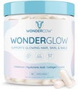 WONDERCOW Hair Skin och Nails Vitamins w/Bovine Colostrum, Collagen, Hyaluronic Acid, Biotin, Zink, & LactoferrinstödSupports Faster Hair Growth, Stronger Nails and Glowing Skin (30 Servings, Capsule)