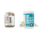 Bundle of Isopure Unflavored Organic Vegan Pea Protein Powder, Dairy Free med Amino Acids, 20 portioner + Isopure Collagen Peptides Powder, 14 portioner, Unflavored, med vitamin C, med Biotin