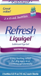 Uppfrisk Liquigel Lubricant Eye Gel, 2 flaskor 0,5 Fl Oz (15ml) Varje Sterile (30ml)