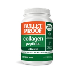 Bulletproof Unflavored Collagen Peptides Powder, 42.3 Ounces, Grass-Fed Collagen Protein och Aminosyror för hud, ben och gemensamma, förpackning kan variera