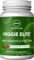 MRM Nutrition Veggie Elite Performance Protein | Cinnamon Bun Flavored | Plant-Based Protein | Lätt att Digest | med BCAAs | Vegan + Gluten-Free | Kliniskt testad | Digestive enzymer | 30 portioner