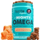 Mighty Paw Waggables Mighty Omega (Made in the USA, 120 Count) | Omega 3 Fish Oil Chew för hundar. Salmon Flavor Skin och Coat Supplement. Soft Chew Fish Oil för hundar - DHA & EPA, Bacon Flavor