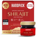 HANDPICK 400 mg Ultra Concentrated Pure Himalayan Shilajit Resin | 75% Fulvic Acid, 85 + Minerals | Känn maskulinitet, hög styrka, styrka och uthållighet I Lab testade för renhet I 50 gm (125 portioner)