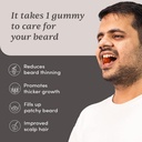 Beard Gummies för Män | 30 dagar Pack | Thicken Beard, Stimulates Beard Follicles & Improves Beard Density | Biotin, D-aspartic Acid & Creatine | Gelatin-Free, 100% Vegan