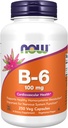 Nu livsmedelstillskott, vitamin B-6 (Pyridoxin HCl) 100 mg, kardiovaskulär hälsa, 250 Veg kapslar