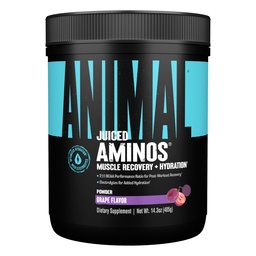 Animal Juiced Aminosyror - BCAA Powder EAA Matrix Plus Hydration med Electrolytes och Sea Salt Anytime Recovery och förbättrad prestanda, Grape Flavor, 30 portioner
